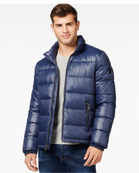 Moncler Blue Hooded Puffer Jacket | Where to buy & how to wear