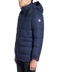 Kent And Curwen Channel Quilted Down Hooded Jacket