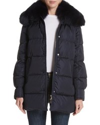 Moncler Mesange Quilted Down Coat With Removable Genuine Fox Fur Collar