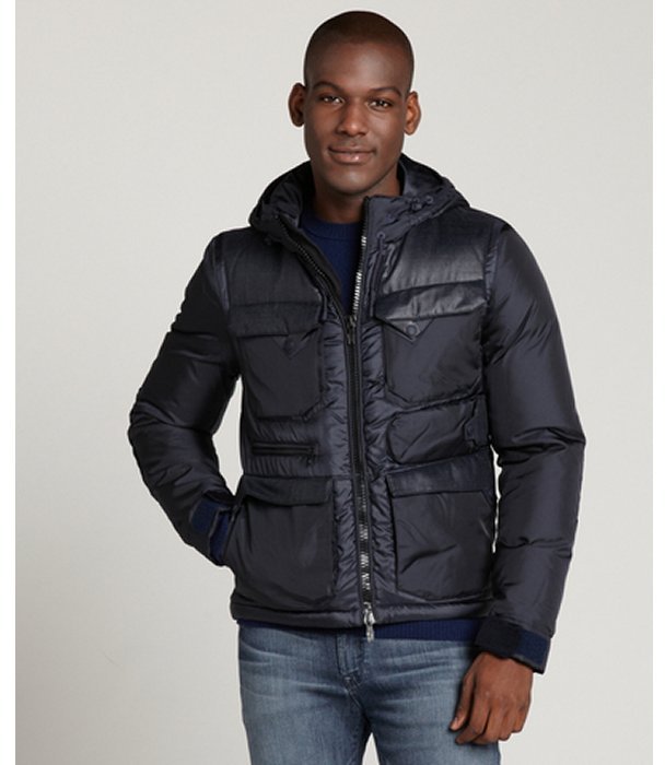 Moncler Blue Hooded Puffer Jacket | Where to buy & how to wear