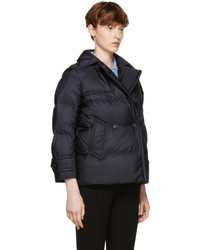 Prada Navy Down Double Breasted Puffer Jacket