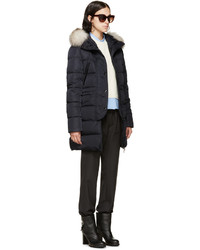 Moncler Navy Fur Down Fragonette Coat