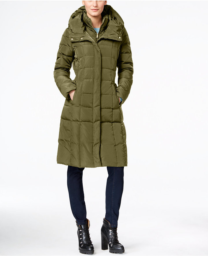 Cole haan long down puffer sales coat