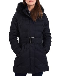 Barbour Waylite Quilted Hooded Puffer Coat With Faux