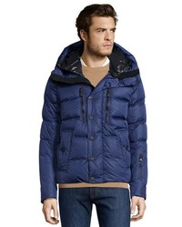 Moncler Blue Quilted Nylon Rodenberg Puffer Parka