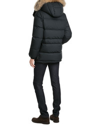 Burberry Brit Down Jacket With Fur Trimmed Hood