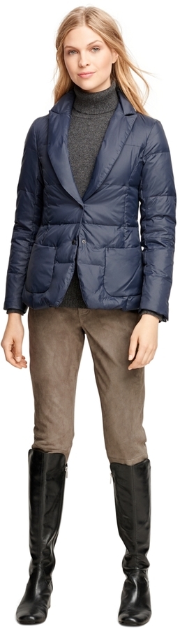 Brooks Brothers Short Nylon Puffer Jacket, $298 | Brooks Brothers
