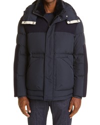 Emporio Armani Colorblock Hooded Down Puffer Jacket