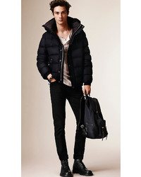 Burberry Down Filled Wool Flannel Jacket
