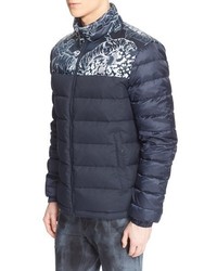Versace Jeans Quilted Mixed Media Down Bomber Jacket