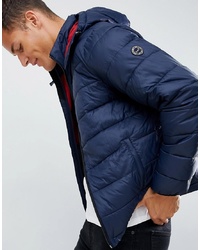 Abercrombie & Fitch Lightweight Packable Down Puffer With Hood In Navy