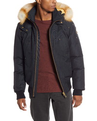 Moose Knuckles Little Rapids Down Bomber Jacket With Genuine Fox
