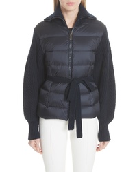 Moncler Maglione Quilt Front Wool Cashmere Cardigan