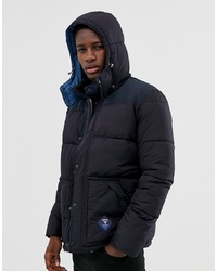 Barbour Beacon Mill Hooded Padded Jacket In Navy