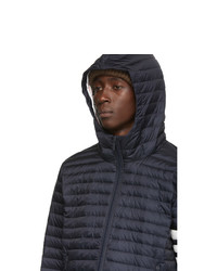 Thom Browne Navy Down 4 Bar Quilted Hooded Jacket