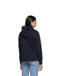 Moncler Navy Knit Combo Hooded Jacket