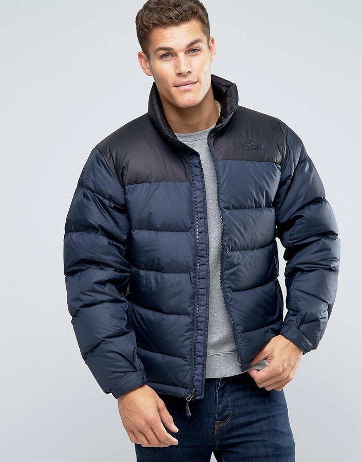 navy north face puffer jacket