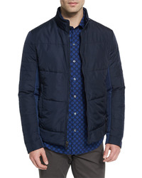 Zachary Prell Quilted Down Jacket Wcontrast Panels