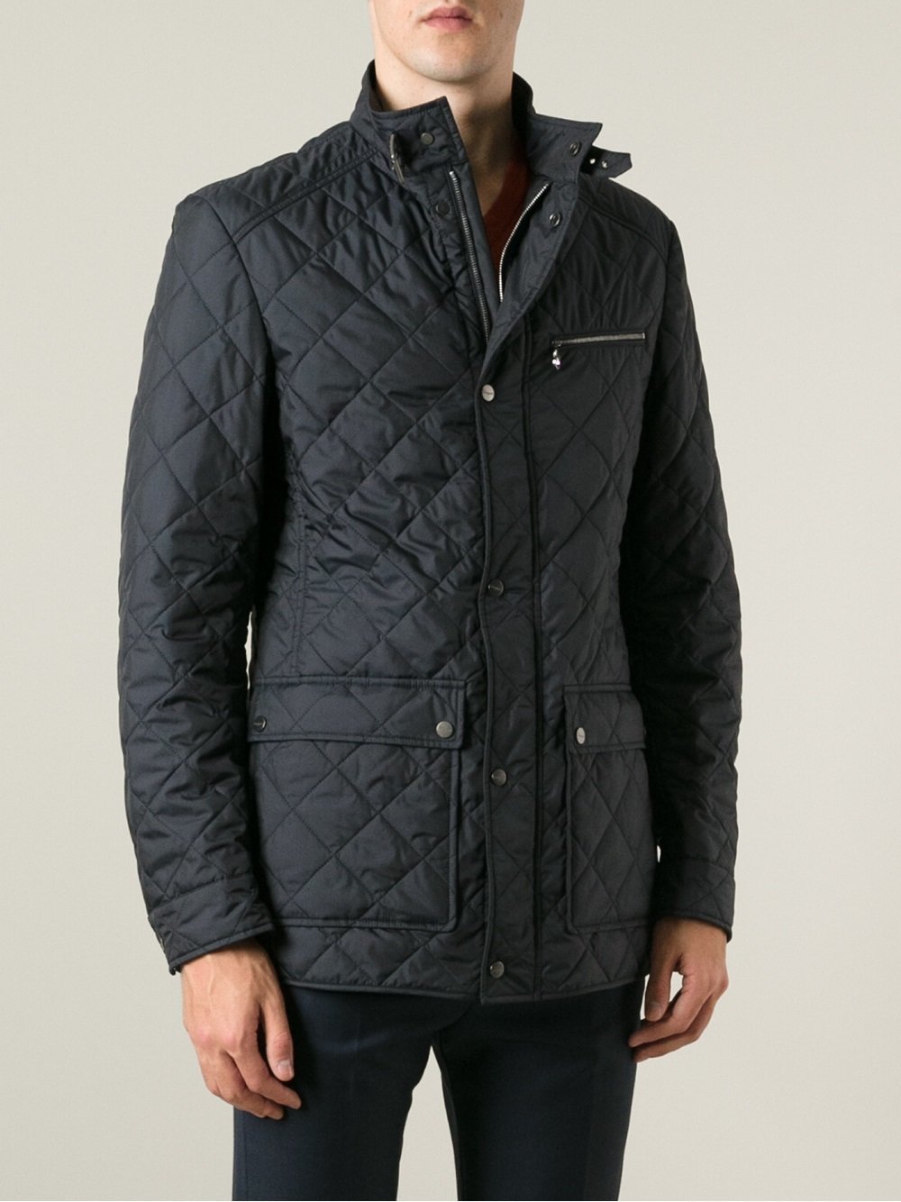 Salvatore Ferragamo Quilted Jacket Blue, $1,004 | farfetch.com | Lookastic