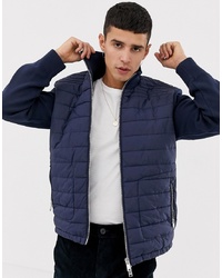 Selected Homme Quilted Jacket With Knitted Sleeves