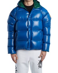 2 MONCLE R 1952 Suginami Recycled Nylon Down Hooded Jacket In Blue At Nordstrom