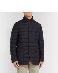 Loro Piana Roadster Quilted Rain System Wool And Silk Blend Down Jacket