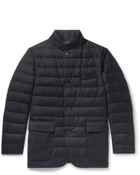 Loro Piana Roadster Quilted Rain System Wool And Silk Blend Down Jacket