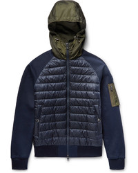 Moncler Shell And Loopback Cotton Jersey Hooded Down Jacket