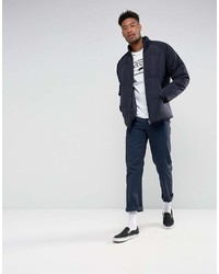 Asos Tall Puffer With Funnel Neck In Navy