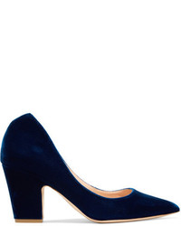 Rupert Sanderson Cicely Velvet Pumps Blue