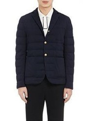 Moncler Gamme Bleu Down Quilted Snap Front Sportcoat Navy