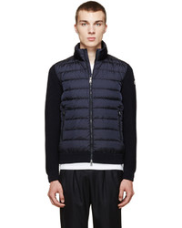 Moncler Navy Quilted Knit Jacket