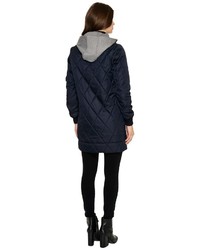Vince Camuto Quilted Bomber Jacket With Removable Hood N8591 Coat