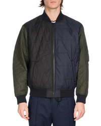 Kenzo Quilted Colorblock Bomber Jacket Navy