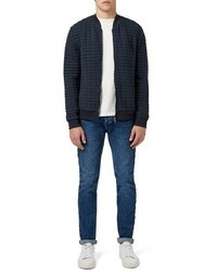 Topman Quilted Jersey Bomber Jacket