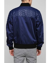 Urban Outfitters Black Apple Devoe Quilt Bomber Jacket