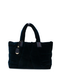 Navy Quilted Canvas Tote Bag