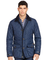 Navy Quilted Corduroy Jackets for Men | Lookastic