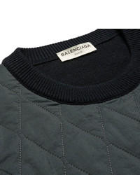 Balenciaga Quilted Shell And Wool Blend Sweater