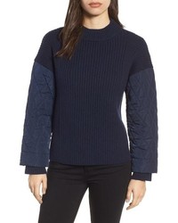 Kenneth Cole New York Quilted Sleeve Sweater