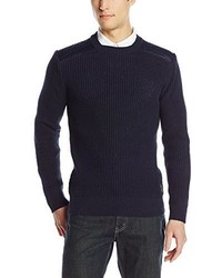 Scotch & Soda Crew Neck Sweater With Quilted Shoulder