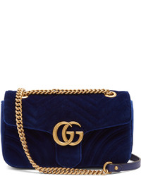 Gucci Gg Marmont Small Quilted Velvet Cross Body Bag