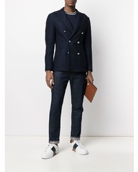 Lardini Quilted Double Breasted Blazer