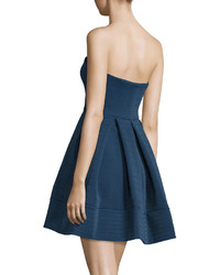 Halston Heritage Strapless Quilted Dress Catalina