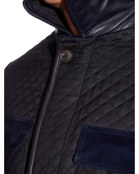 Brioni Mink Fur Collar Quilted Field Jacket