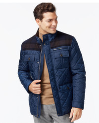 Calvin Klein Mixed-Media Quilted Jacket - Macy's