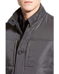 Bugatchi Quilted Jacket With Woven Sleeves