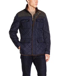 Vince Camuto Quilted Jacket With Plaid Yoke