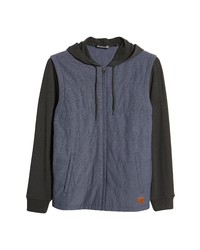 Navy Quilted Fleece Hoodie