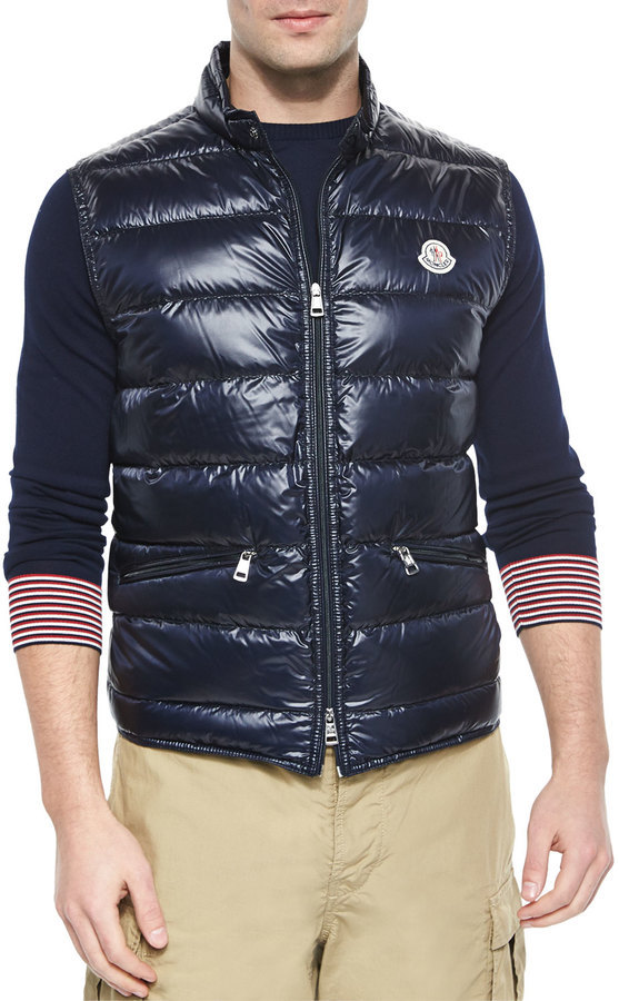 Moncler Gui Quilted Puffer Vest Navy 